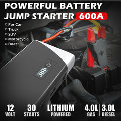 600A peak current feature of Inorising MS200 jump starter for emergency vehicle starts.