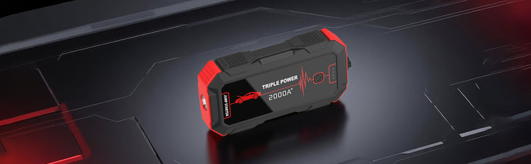 Promotional banner of the Inorising MS-401 portable lithium battery car and motorcycle jump starter.