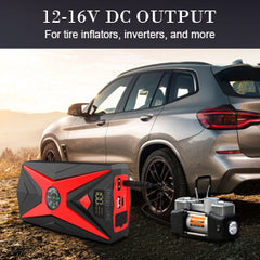 DC output ports of the Inorising jump starter MS-402, providing multiple charging options for cars, motorcycles, and devices.