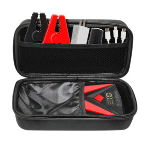 What’s included in the Inorising MS-402 package – lithium jump starter set with smart clamps, charger, and carrying case.